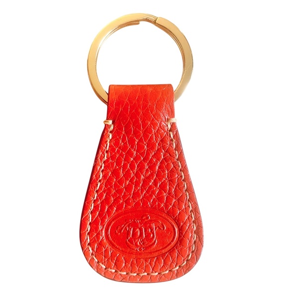 Like New Dooney & Bourke Large Genuine Leather red hobo bag logo lock keychain - Picture 4 of 17